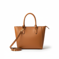 Borsa Tote in Pelle color cammello su sfondo bianco
